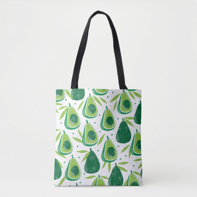 Bolsa Tote Avocado, selo texturizado, padrão perfeito. (Frente)