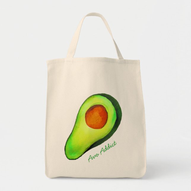 Bolsa Tote Avocado viciado em arte verde (Frente)
