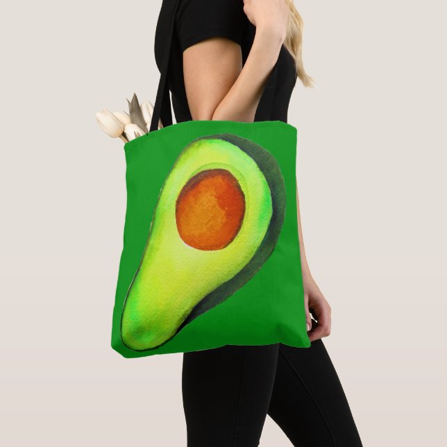 Bolsa Tote Avocado viciado em arte verde (Close Up)