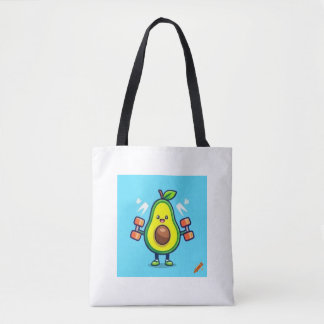 Bolsa Tote "Avocardio Cartoon Avocado Working Out - Divertido