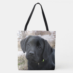 Bolsa Tote Awaiting Spring - Labrador Puppy - Black Lab