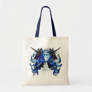Bolsa Tote Awesomeness azul com unicórnios