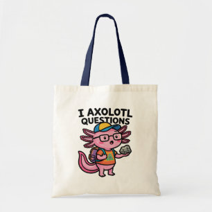 Bolsa Tote Axolote Nerd Sarcástico Eu Faço Perguntas de Axolo