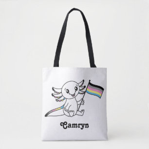 Bolsa Tote Axolotl Cinto com Sinalizador de Orgulho de Políge