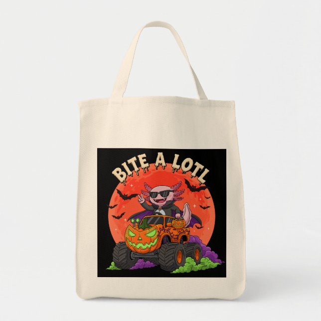 Bolsa Tote Axolotl Vampire Halloween Monster Candy (Frente)