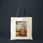 Bolsa Tote Ayutthaya Thailand Viagem Art Vintage<br><div class="desc">Ayutthaya retro vetor viagem design. As ruínas da antiga cidade formam agora o Parque Histórico de Ayutthaya,  um sítio arqueológico que contém palácios,  templos budistas,  mosteiros e estátuas.</div>