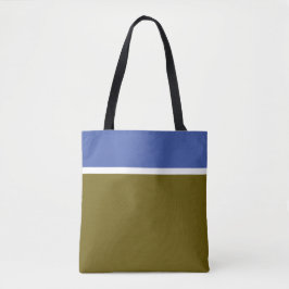 Bolsa Tote Azeitona Moderna Elegante - Estirpes Brancas Azuis