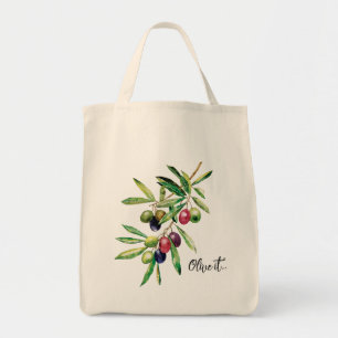 Bolsa Tote Azeitonas de Aquarela