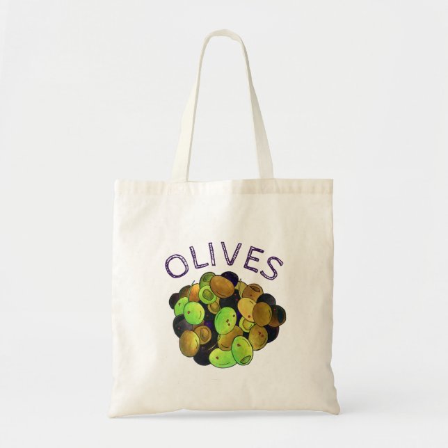 Bolsa Tote Azeitonas mistas mediterrânicas Comida grega Kalam (Frente)