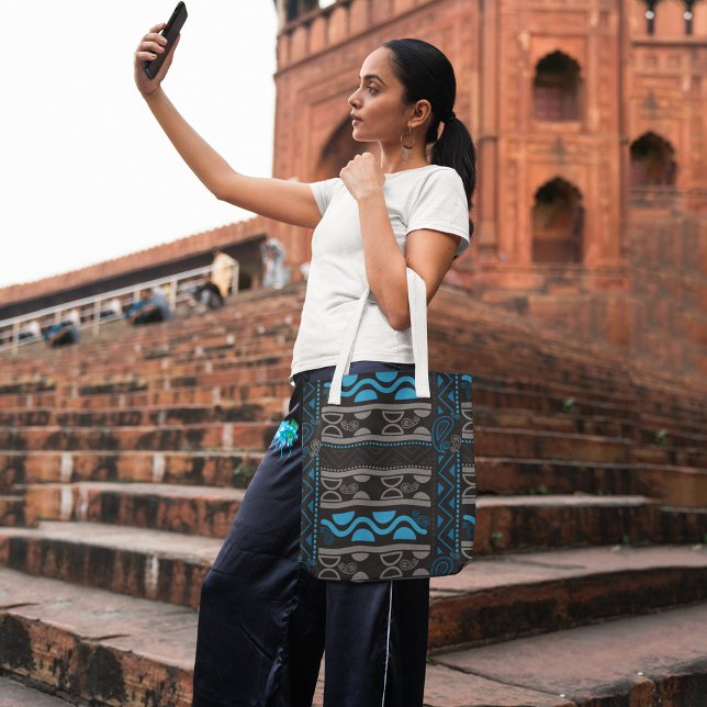 Bolsa Tote Aztec africano azul (Criador carregado)
