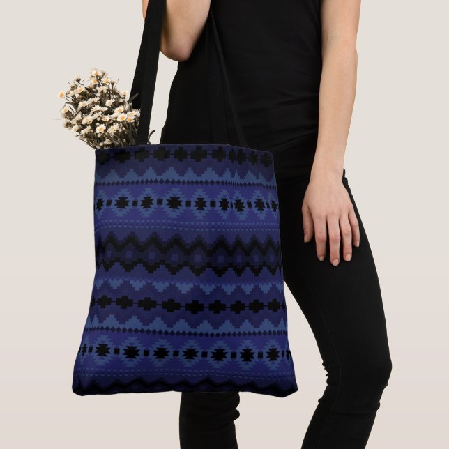 Bolsa Tote Aztec Geometrics - Azul (Close Up)