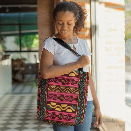 Bolsa Tote Azteca Africana Vermelha