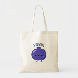 Bolsa Tote Azul-Berry-Cute Blueberry Pun
