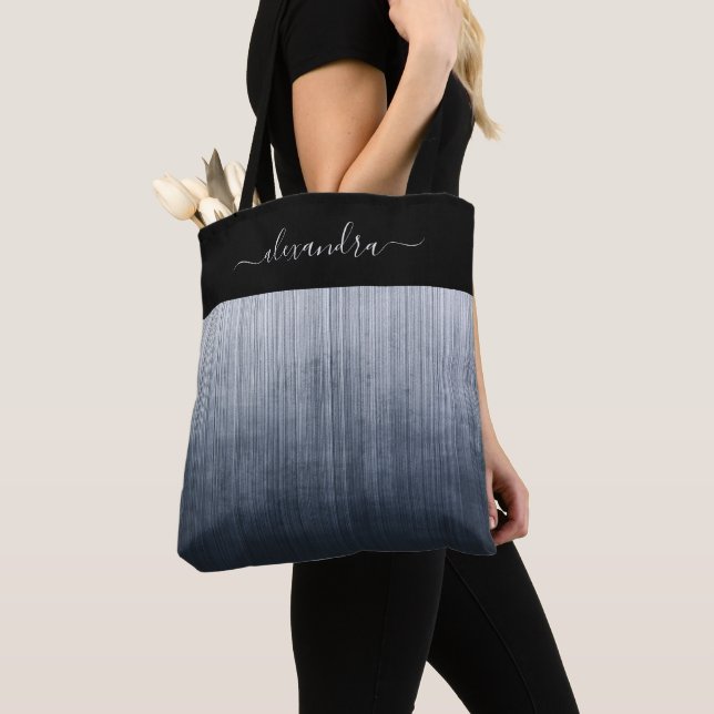 Bolsa Tote Azul branco preto-branco-preto-mbre personalizada  (Close Up)