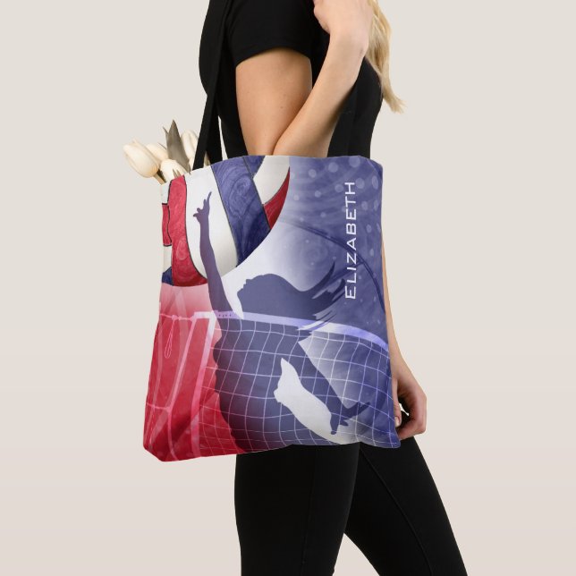 Bolsa Tote azul-branco-vermelho-vôlei feminino (Close Up)