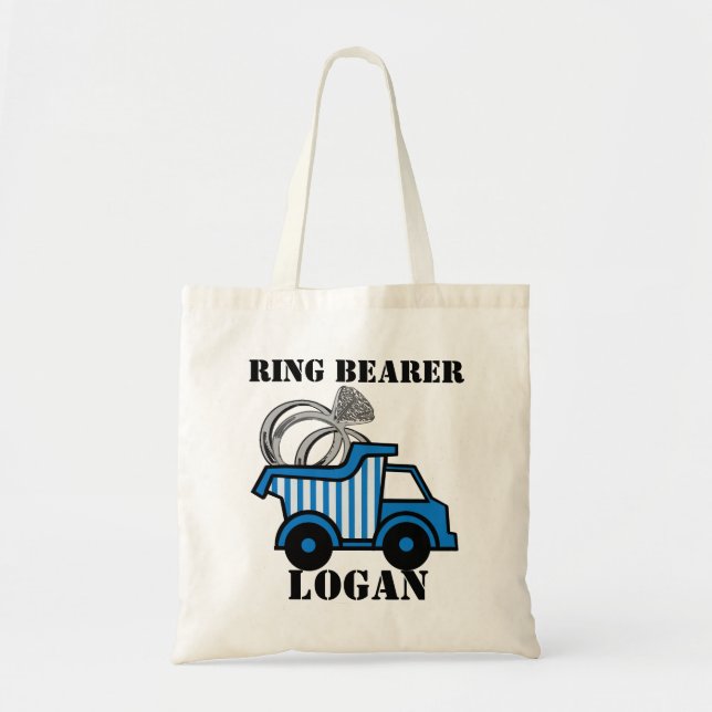 Bolsa Tote Azul-Carro de Bearer do Anel (Frente)