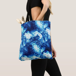 Bolsa Tote Azul-chuva manchado parece vidro fosco
