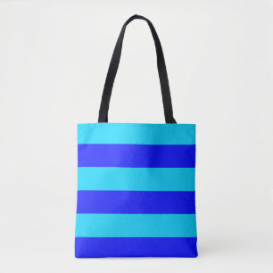 Bolsa Tote Azul-claro e Design de faixas azuis-escuras