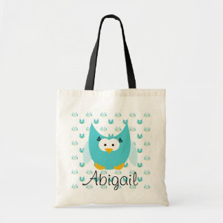 Bolsa Tote Azul coruja azul na sacola personalizada