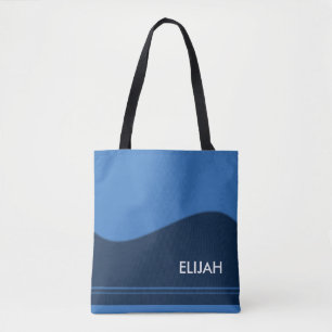 Bolsa Tote Azul da beira da onda + seu backgr. & ideias