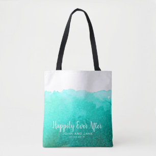 Bolsa Tote Azul da cerceta do casamento de praia do presente