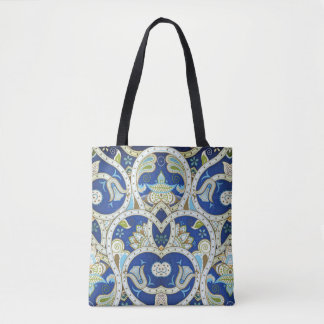 Bolsa Tote Azul de ornamentos Hindu