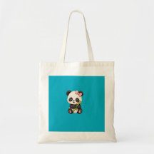 Bolsa Tote Azul de Panda Fofo | Kawaii Estético