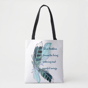 Bolsa Tote Azul de Penas