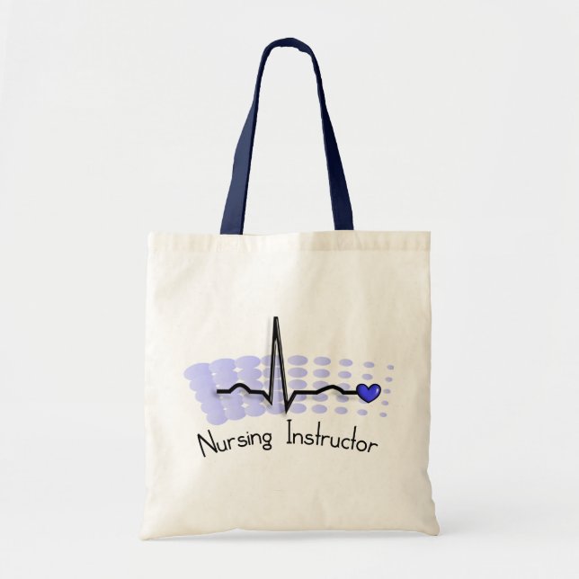 Bolsa Tote Azul do instrutor QRS dos cuidados (Frente)