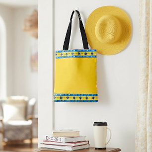 Bolsa Tote Azul e amarelo tribal