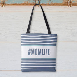 Bolsa Tote Azul e branco da momlife