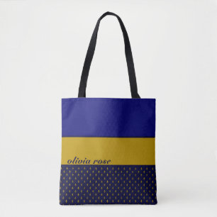 Bolsa Tote Azul e Dourado personalizado