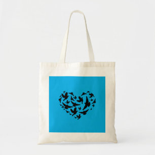 Bolsa tote azul e preta personalizável com desenho
