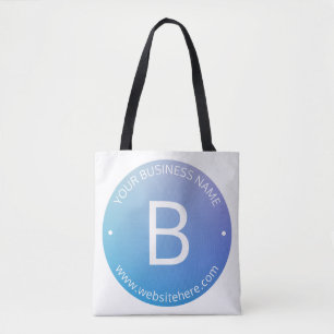 Bolsa Tote Azul e Roxo Ombre Desvanecendo com Texto Editável