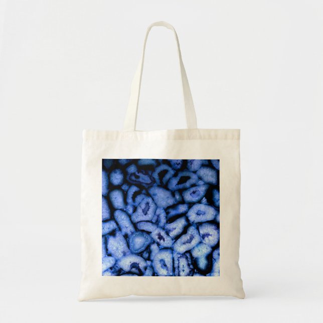 Bolsa Tote Azul elegante agita gemstones azuis quartzo azul (Frente)