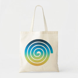 BOLSA TOTE AZUL ESPIRAL E VERDE