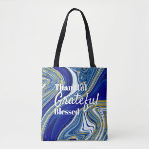 Bolsa Tote Azul Exquisita Marmorizada