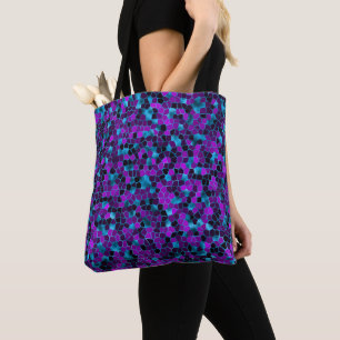Bolsa Tote Azul-gelo e quebradeira violeta