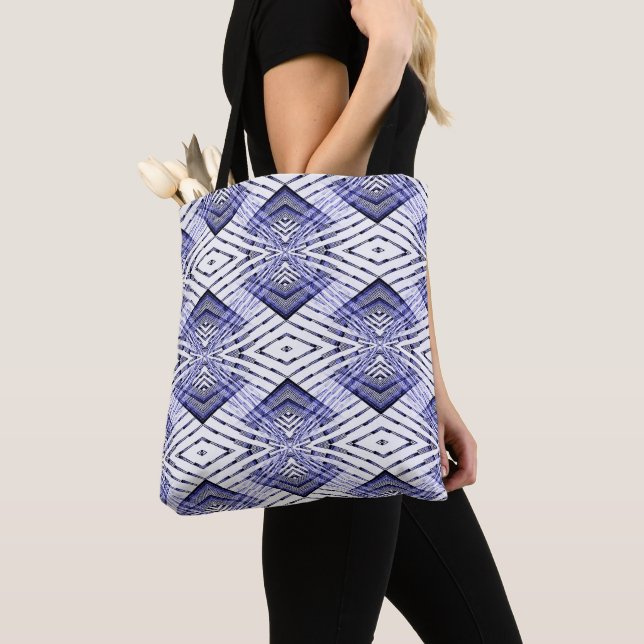 Bolsa Tote Azul Geometricamente....... (Close Up)