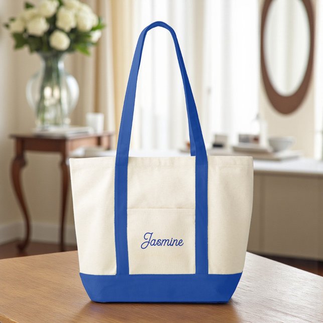 Bolsa Tote Azul Gift Personalizado de Bridesmaid (Criador carregado)