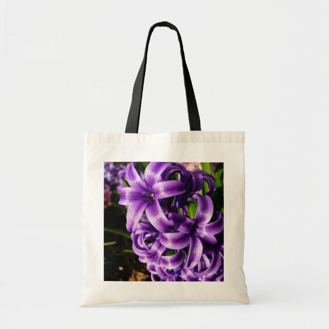 Bolsa Tote Azul Hyacinth II Primavera Floral (Frente)