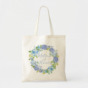 Bolsa Tote Azul Hydrangea Floral   Matriz Tote Bag Honor