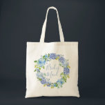 Bolsa Tote Azul Hydrangea Floral | Saco de Tote de Bridesmaid<br><div class="desc">Azul Hydrangea Floral | Presente de Tote Bag Bridesmaid | Flores de Aquarelas Azuis</div>