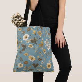 Bolsa Tote Azul-Jardim Grande