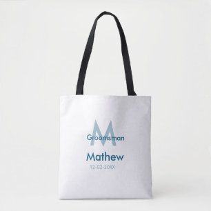Bolsa Tote Azul marinho padrinho nome letra data masculino po