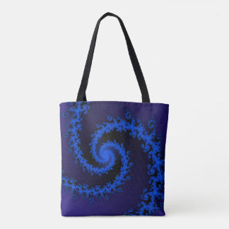 BOLSA TOTE AZUL NO DESIGN FRACTAL AZUL