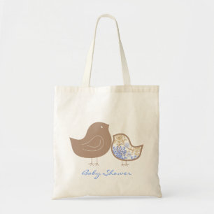 Bolsa Tote Azul Pastel Caprichoso Fofo Damasko Frangos Bebê M