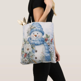Bolsa Tote AZUL PASTEL ÉPOCA DE NATAL INVERNO NATAL BONECo DE