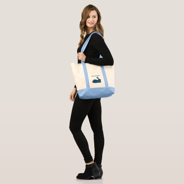 Bolsa Tote Azul-Rabbit Tote Bag Doebuck Blues (Frente (modelo))