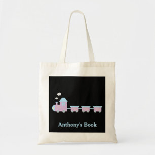 Bolsa Tote Azul Rosa Negro, crianças de trem chamadas bibliot
